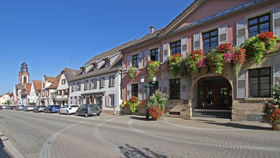 Straßenansicht in Soultz-sous-Forêts