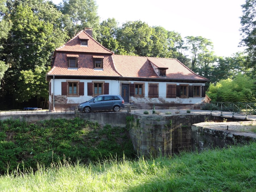 Historic lock keeper’s house beside the Canal de la Bruche in Ergersheim, Alsace