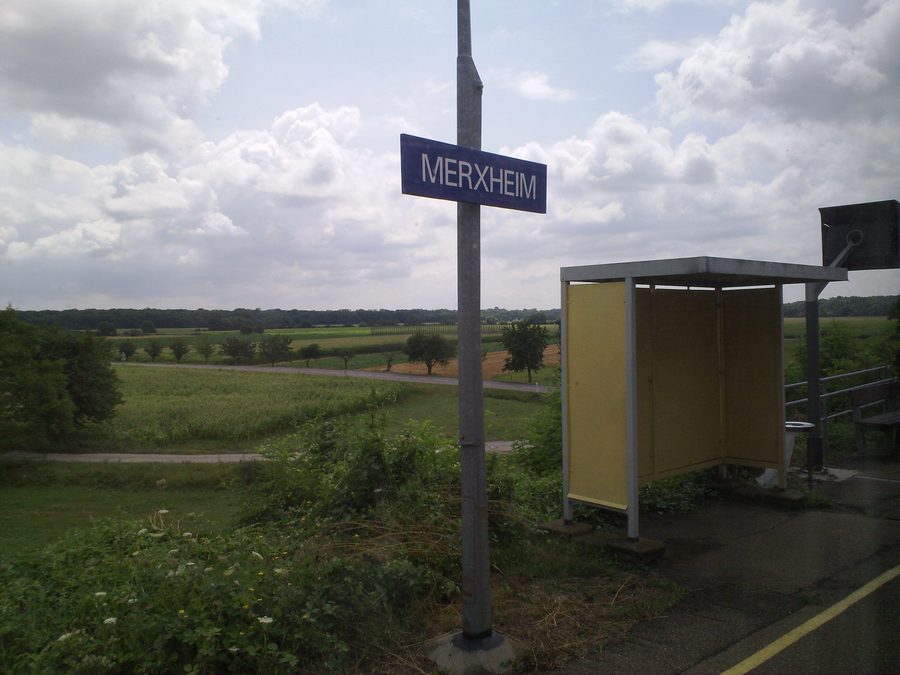 Merxheim SNCF railway station viewed from a TER Alsace train