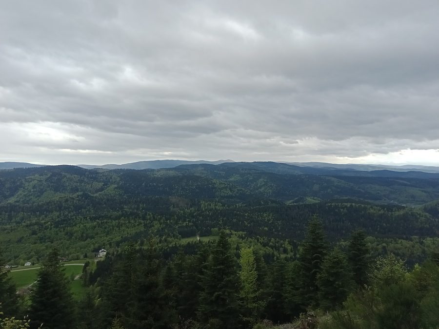Le Grand Brézouard et la Grande Roche vus depuis le Climont à Urbeis, dans le Bas-Rhin