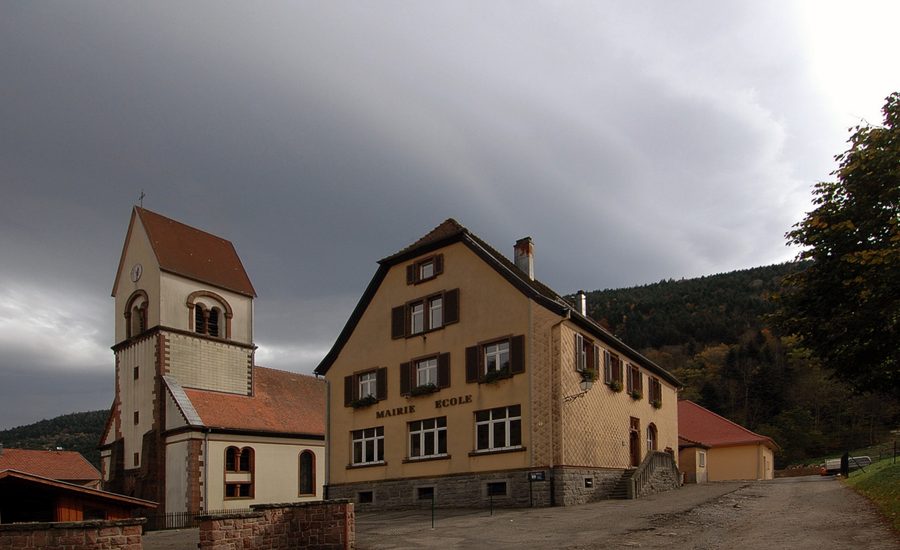 Church, school and town hall of Mittlach, Haut-Rhin