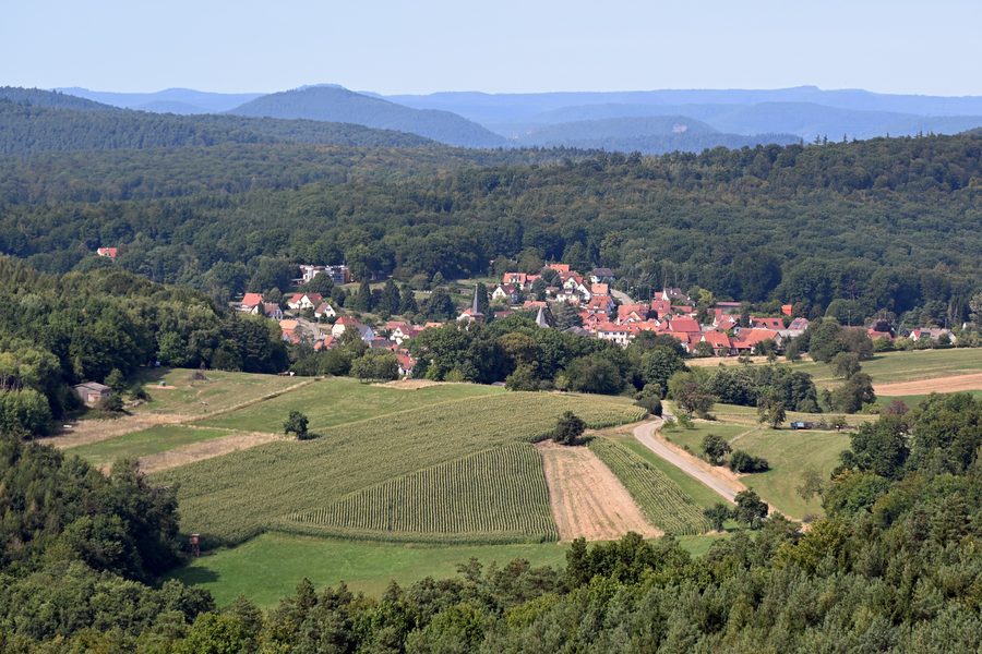 Blick auf Climbach von den Höhen bei Cleebourg