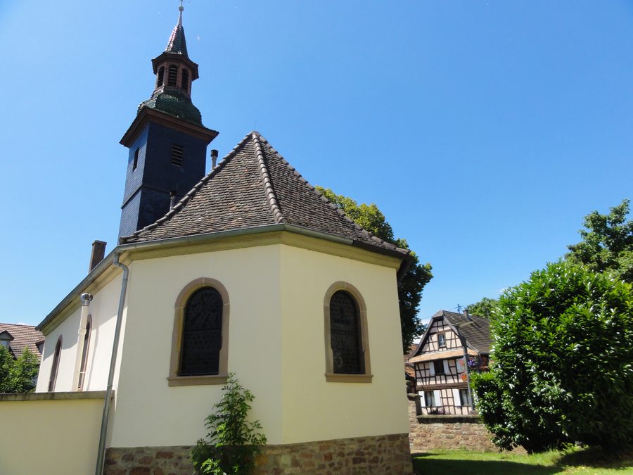 Protestantische Kirche aus dem 18. Jahrhundert in Mittelhausbergen