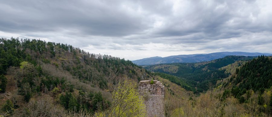 Panorama over the Vosges seen from the Haut-Nideck keep
