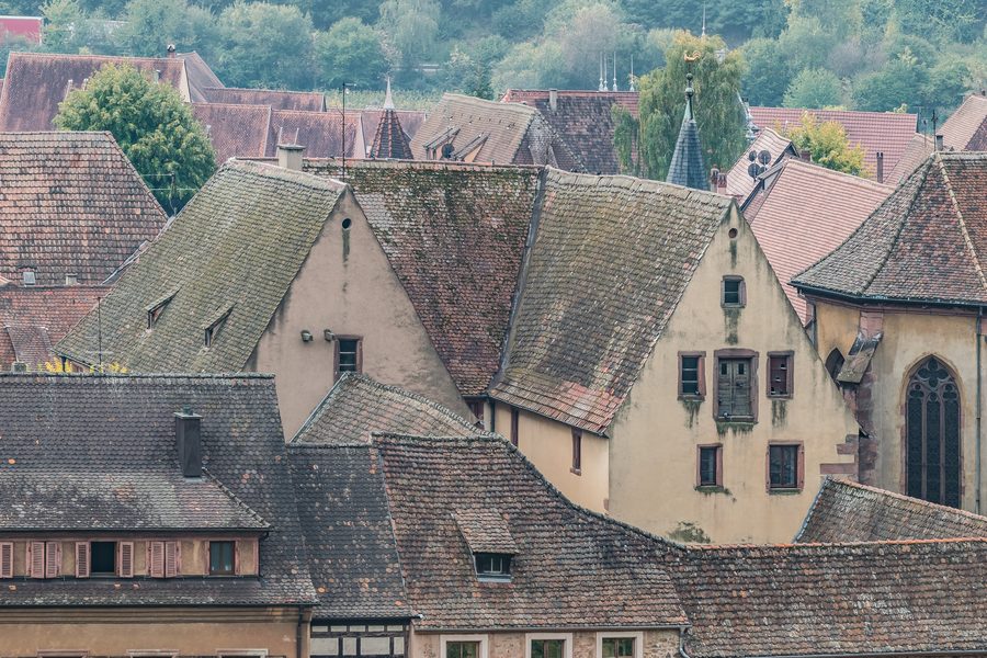 View of the town hall of Kaysersberg, Haut-Rhin, France