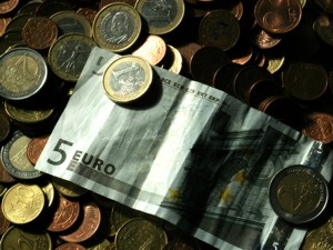 Geld Münzen 5-Euro-Schein
